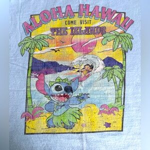 Disney Lilo & Stitch blue tee, Girls size Large, 100% cotton